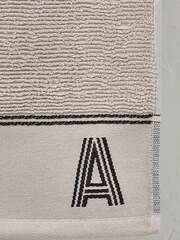 Natural Monogram Bath Sheet 100% Cotton Towel - Image 2 of 5