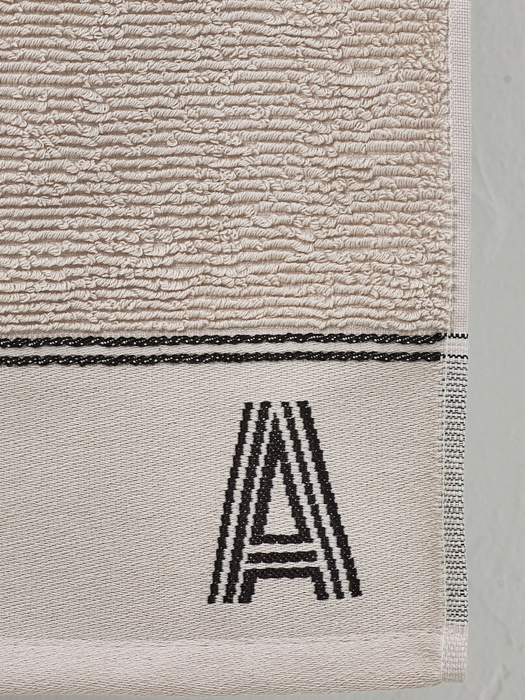 Natural Monogram Bath Sheet 100% Cotton Towel - Image 2 of 5