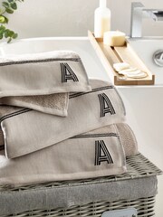 Natural Monogram Bath Sheet 100% Cotton Towel - Image 5 of 5