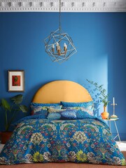 Matthew Williamson Blue Gardenia  Damask Cotton Duvet Cover and Pillowcase Set - Image 1 of 4