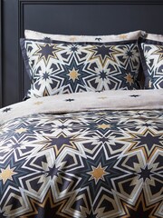 Matthew Williamson Black Riad Stars Cotton Duvet Cover and Pillowcase Set - Image 2 of 4