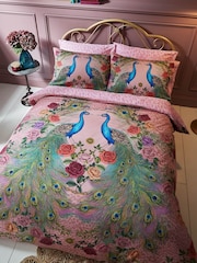 Matthew Williamson Pink Xanadu Peacock Cotton Sateen Duvet Cover Set - Image 1 of 4