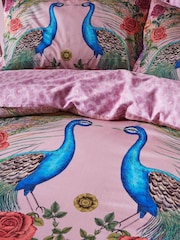 Matthew Williamson Pink Xanadu Peacock Cotton Sateen Duvet Cover Set - Image 2 of 4