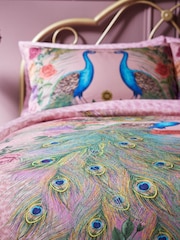 Matthew Williamson Pink Xanadu Peacock Cotton Sateen Duvet Cover Set - Image 3 of 4