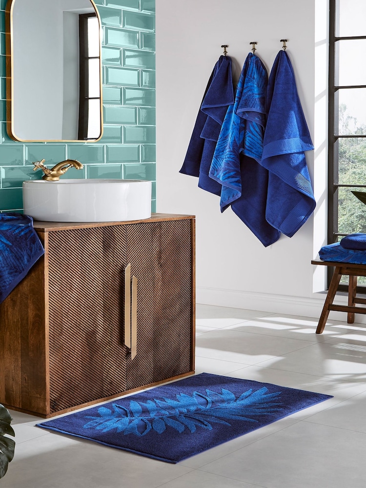 Matthew Williamson Blue La Palmera 100% Cotton Towel - Image 1 of 4