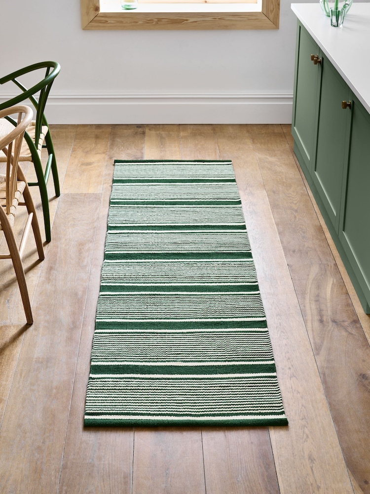 Jasper Conran London Green Stripe Wool Runner - Image 1 of 4