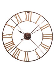 Libra Interiors Copper Antique Brass Outdoor Skeletal Wall Clock - Image 2 of 3