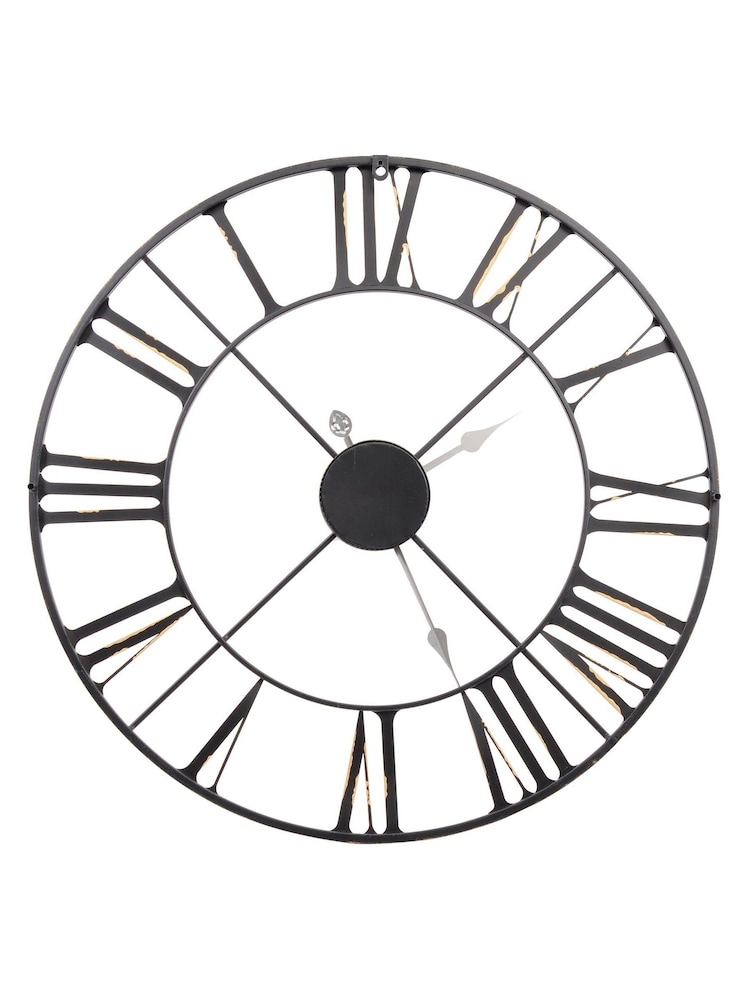 Libra Interiors Copper Antique Brass Outdoor Skeletal Wall Clock - Image 3 of 3