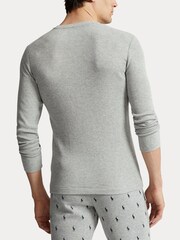 Polo Ralph Lauren Navy Blue Waffle-Knit Crewneck Sleep Shirt - Image 2 of 4