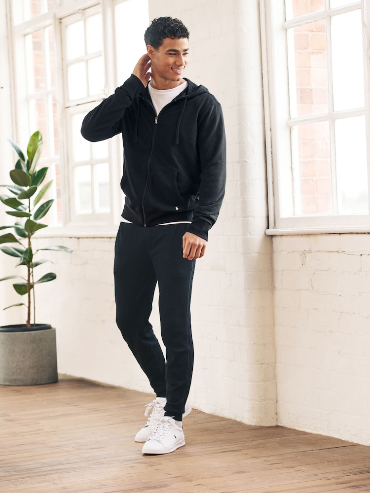 Polo Ralph Lauren Black Zip-Up Logo Hoodie - Image 1 of 3 Polo Ralph Lauren Black Zip-Up Logo Hoodie - Image 1 of 3
