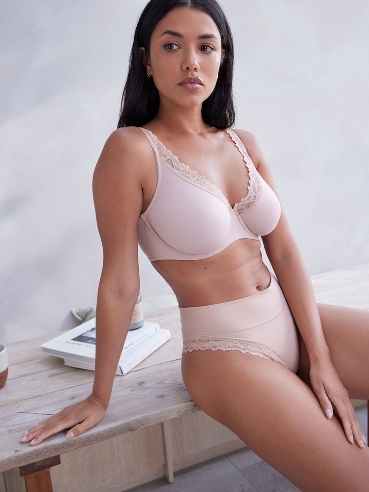 Nude DD+ Non Pad Plunge Ultimate Comfort Brushed Bra - Image 2 of 7