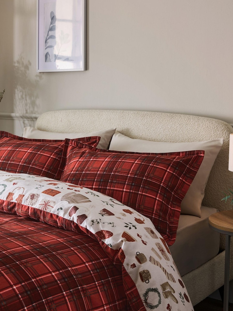 Christmas Reversible Brushed Cotton Duvet Cover and Pillowcase Set - Image 3 of 7