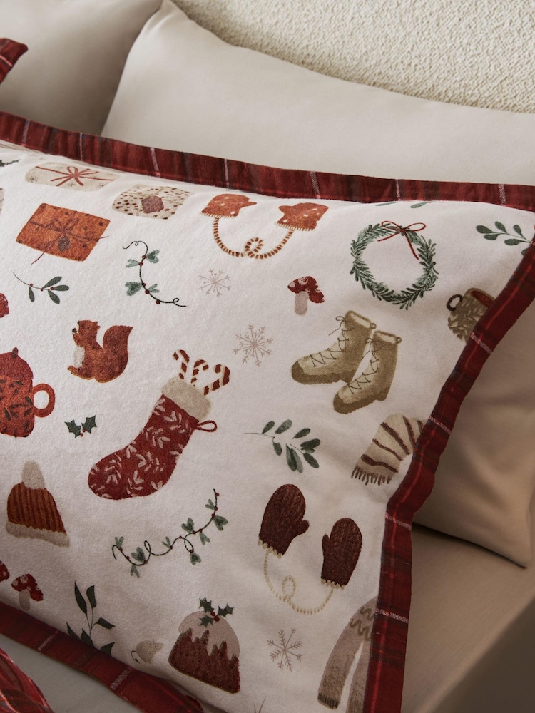 Christmas Reversible Brushed Cotton Duvet Cover and Pillowcase Set - Image 5 of 7