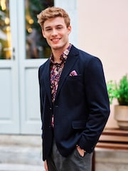 Navy Blue Signature Motionflex Italian Wool Blend Blazer - Image 1 of 10