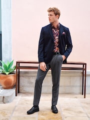 Navy Blue Signature Motionflex Italian Wool Blend Blazer - Image 2 of 10