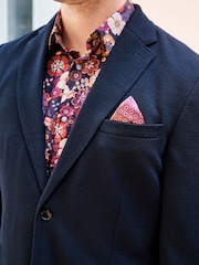 Navy Blue Signature Motionflex Italian Wool Blend Blazer - Image 4 of 10