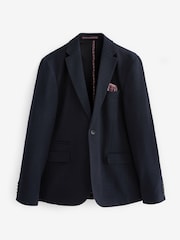 Navy Blue Signature Motionflex Italian Wool Blend Blazer - Image 6 of 10