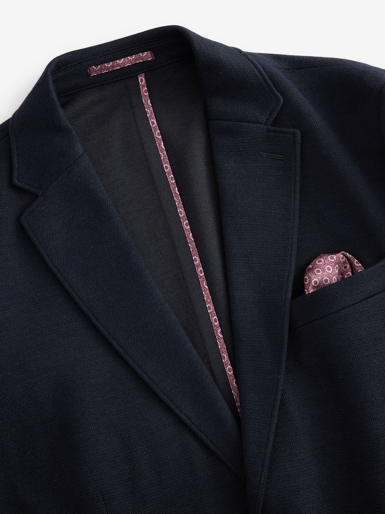 Navy Blue Signature Motionflex Italian Wool Blend Blazer - Image 8 of 10