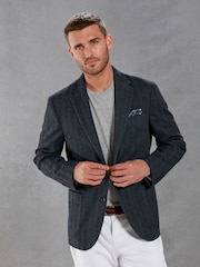Blue/Navy Signature Motionflex Italian Wool Blend Blazer - Image 1 of 13
