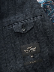 Blue/Navy Signature Motionflex Italian Wool Blend Blazer - Image 11 of 13