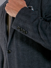 Blue/Navy Signature Motionflex Italian Wool Blend Blazer - Image 6 of 13