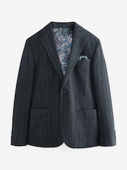 Blue/Navy Signature Motionflex Italian Wool Blend Blazer - Image 8 of 13