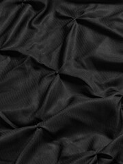 Black Pinch Pleat Soft Touch Brushed Duvet Cover & Pillowcase Set - Image 4 of 4