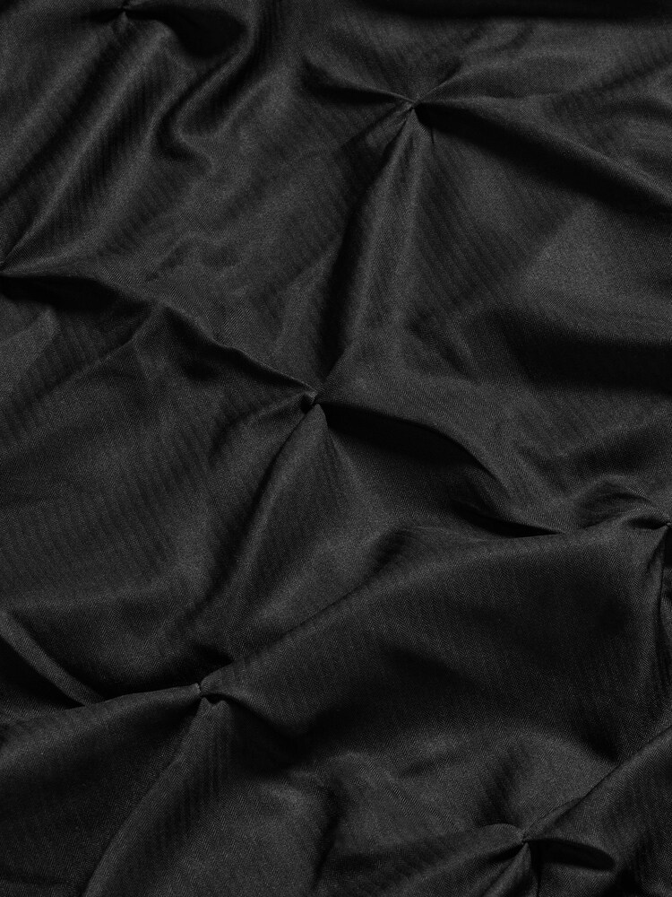 Black Pinch Pleat Soft Touch Brushed Duvet Cover & Pillowcase Set - Image 4 of 4