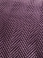 Plum Purple Madison Quilted Velvet Duvet Cover and Pillowcase Set - Image 6 of 6