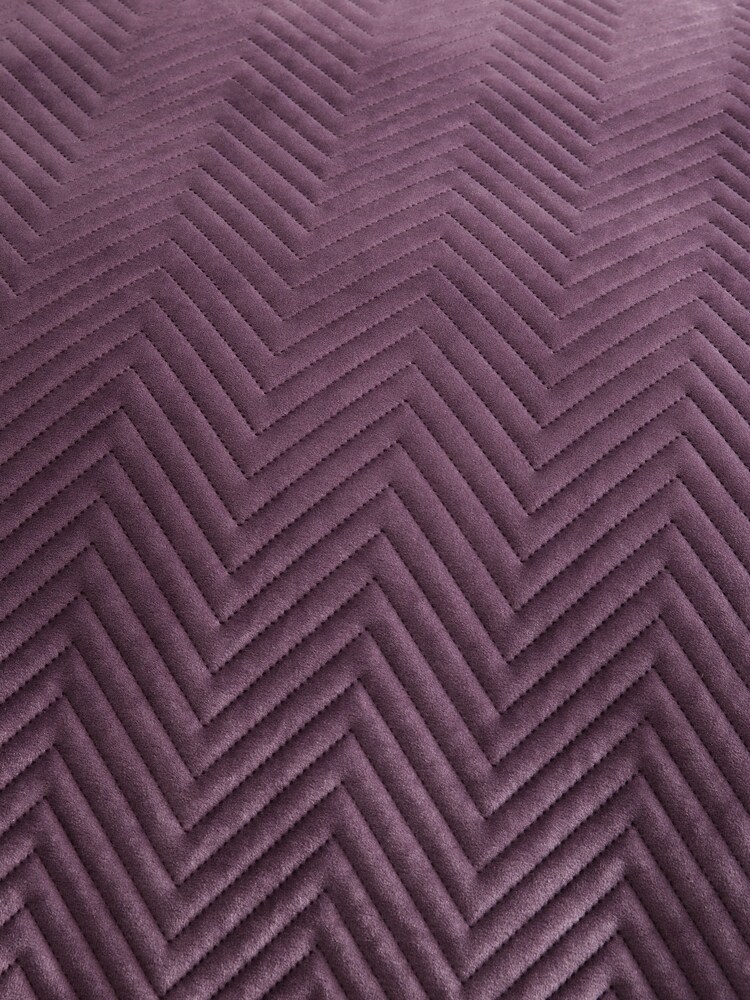 Plum Purple Madison Quilted Velvet Duvet Cover and Pillowcase Set - Image 6 of 6