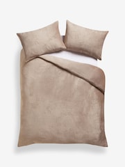 Mink Moose Embossed Fleece Duvet Cover and Pillowcase Set - Image 3 of 4