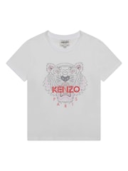 KENZO KIDS Tiger Multi/White Print Logo T-Shirt - Image 1 of 2
