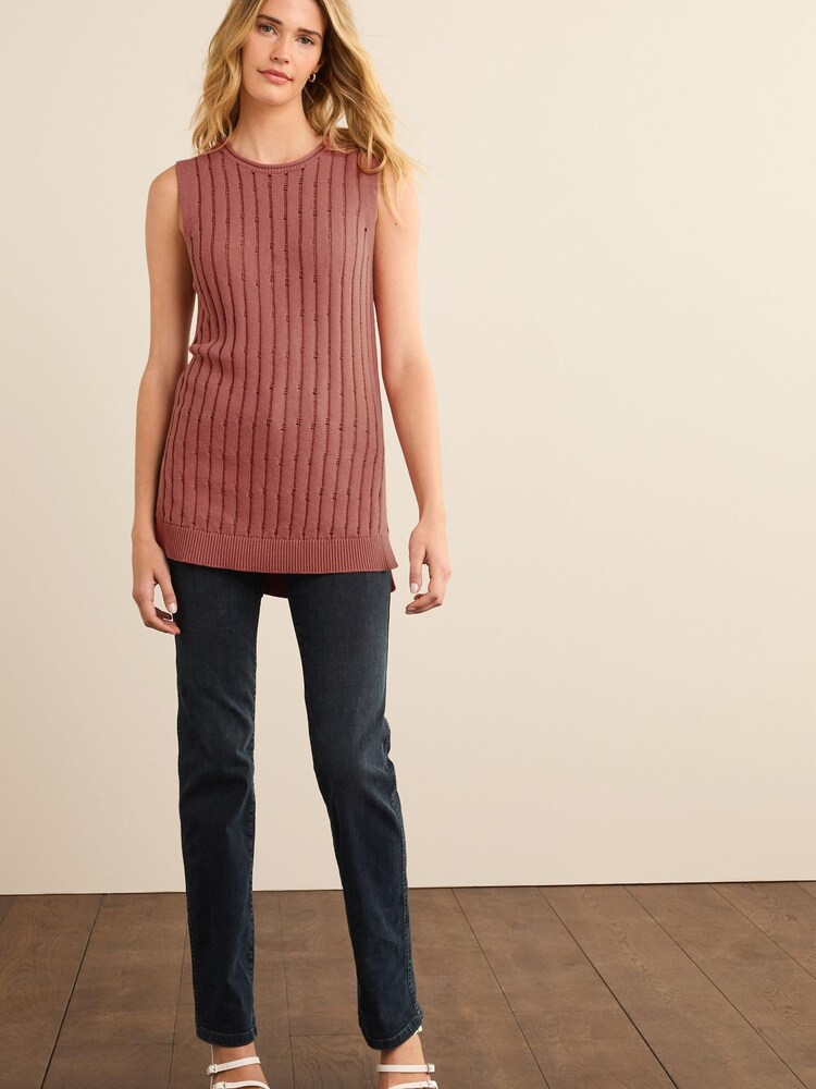 Pink - Grunge Strick-Tanktop mit Ziernähten - Bild 2 von 6