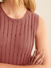 Pink - Grunge Strick-Tanktop mit Ziernähten - Bild 4 von 6