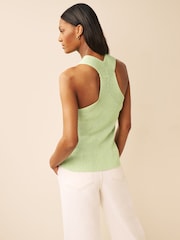 Lime Green Sparkle Racer Knit Vest - Image 2 of 6