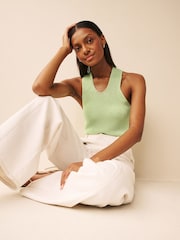 Lime Green Sparkle Racer Knit Vest - Image 5 of 6