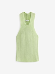 Lime Green Sparkle Racer Knit Vest - Image 6 of 6
