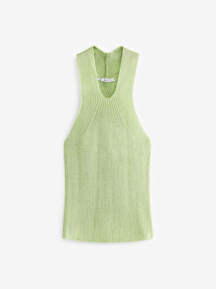 Lime Green Sparkle Racer Knit Vest - Image 6 of 6