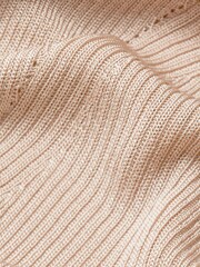 Neutrale Farbe - Glänzendes Tanktop aus Rippstrick - Bild 6 von 6