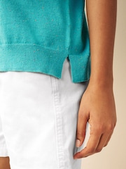 Teal Blue Short Sleeve Neppy T-Shirt - Image 5 of 6