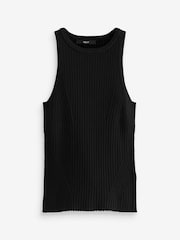 Black Ribbed Halter Neck Knit Vest - Image 5 of 5