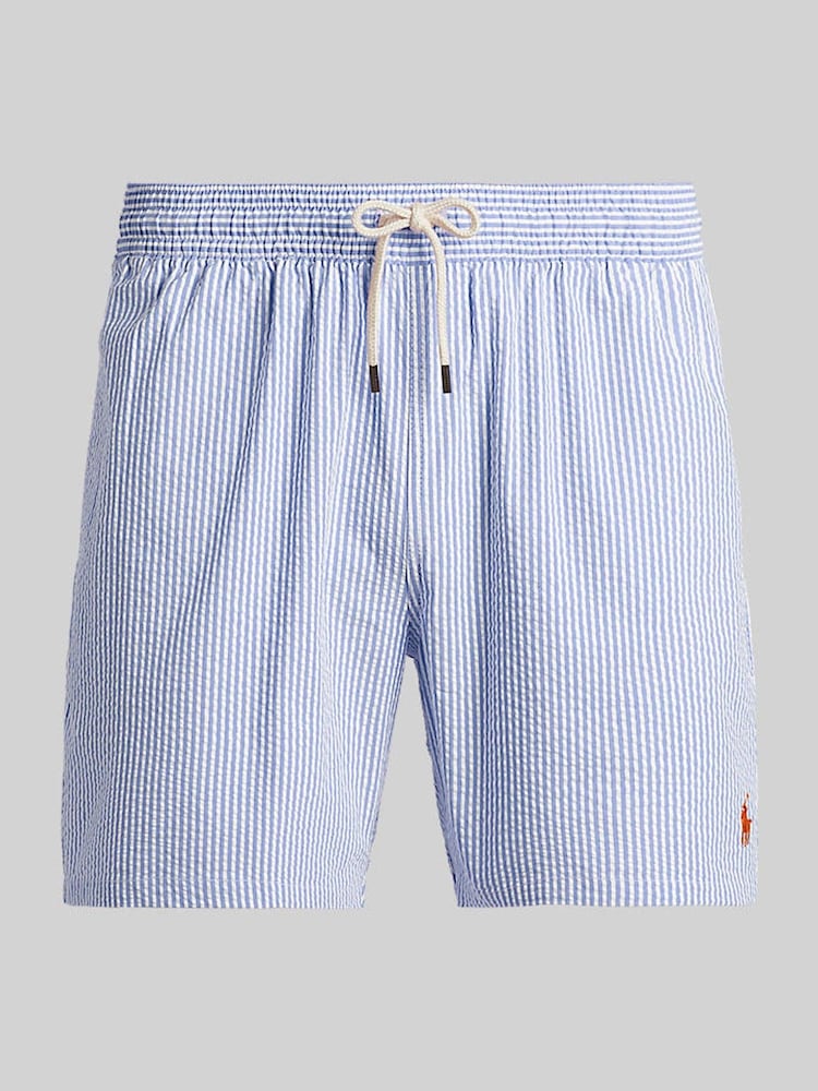 Polo Ralph Lauren Traveler Classic Seersucker Logo Swim Shorts - Image 6 of 6