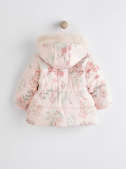 Pink Floral Hooded Padded Baby Jacket (0mths-2yrs) - Image 2 of 8