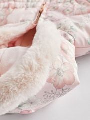 Pink Floral Hooded Padded Baby Jacket (0mths-2yrs) - Image 4 of 8