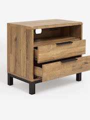 Dark Bronx Oak Effect 2 Drawer Wide Bedside Table - Image 7 of 9