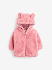 Pink Baby Cosy Teddy Borg Fleece Bear Jacket (0mths-2yrs) - Image 4 of 5
