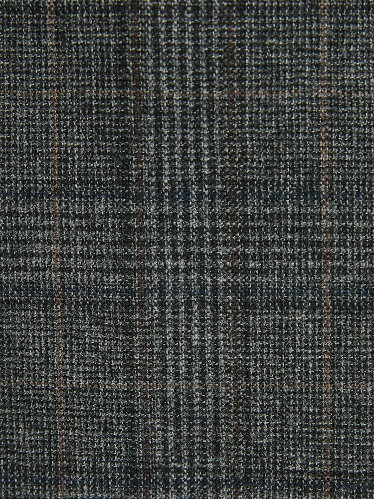 Grey Slim Fit Signature Check Suit: Jacket - Image 9 of 12