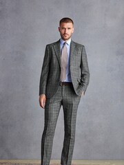 Grey Slim Fit Signature Check Suit Trousers - Image 2 of 10