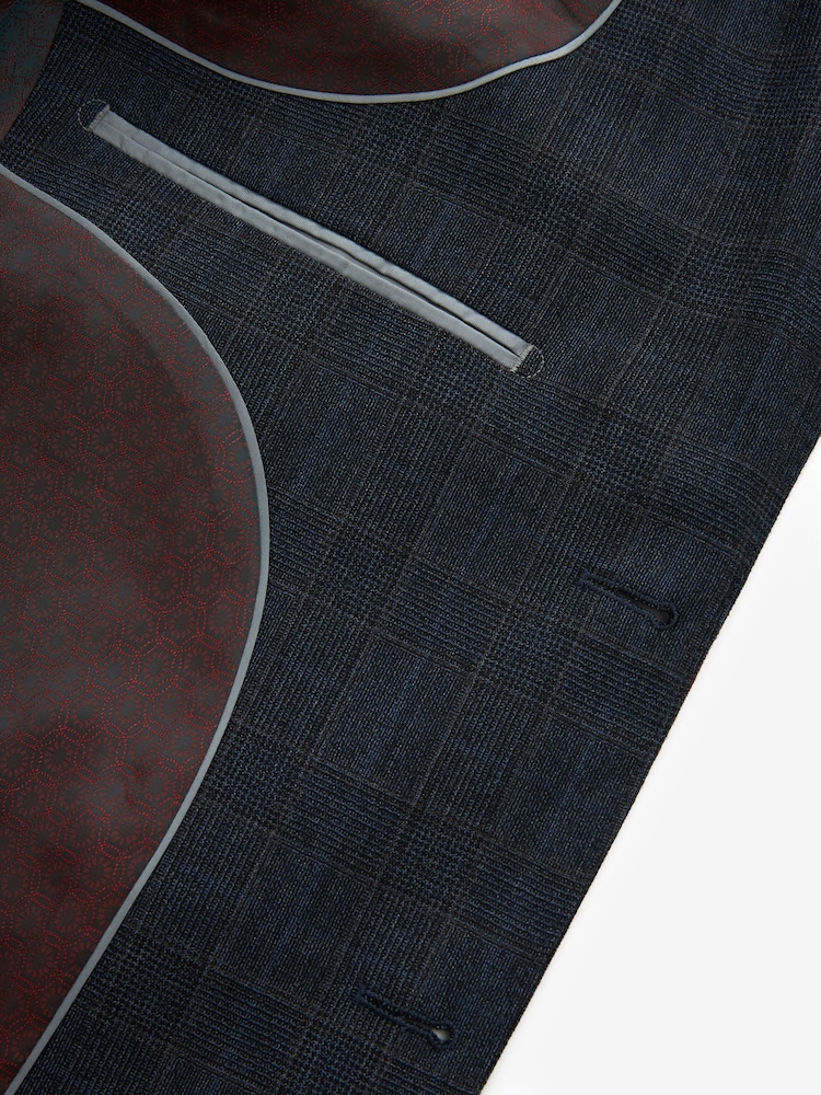 Blue Regular Fit Check Signature Suit Jacket - Image 13 of 13