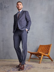 Blue Regular Fit Check Signature Suit Jacket - Image 2 of 13
